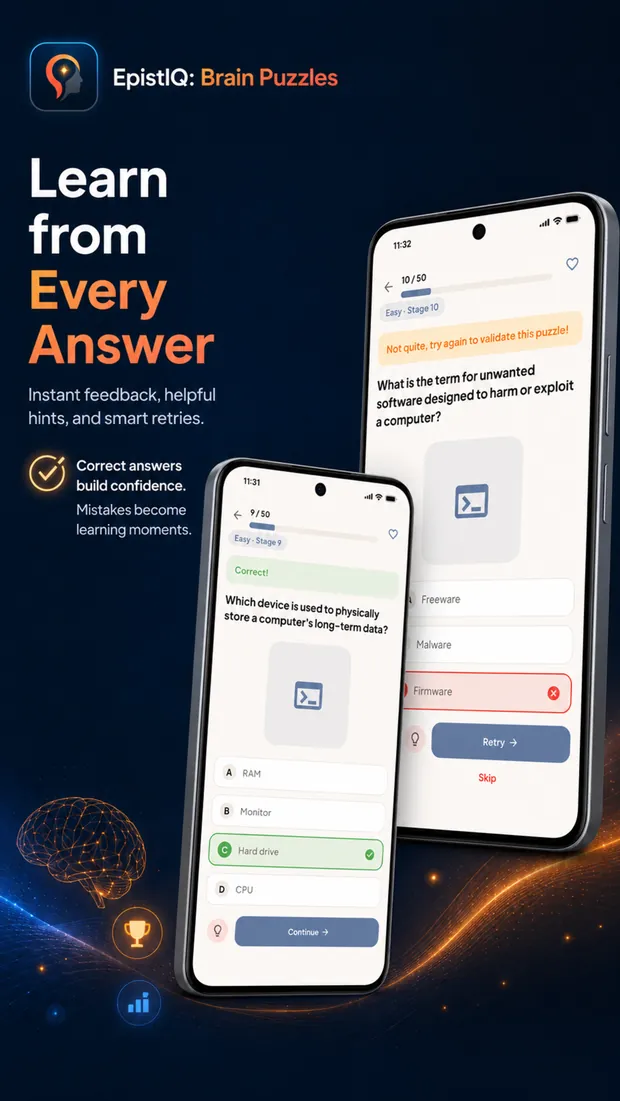 EpistIQ screenshot: Feedback on every answer