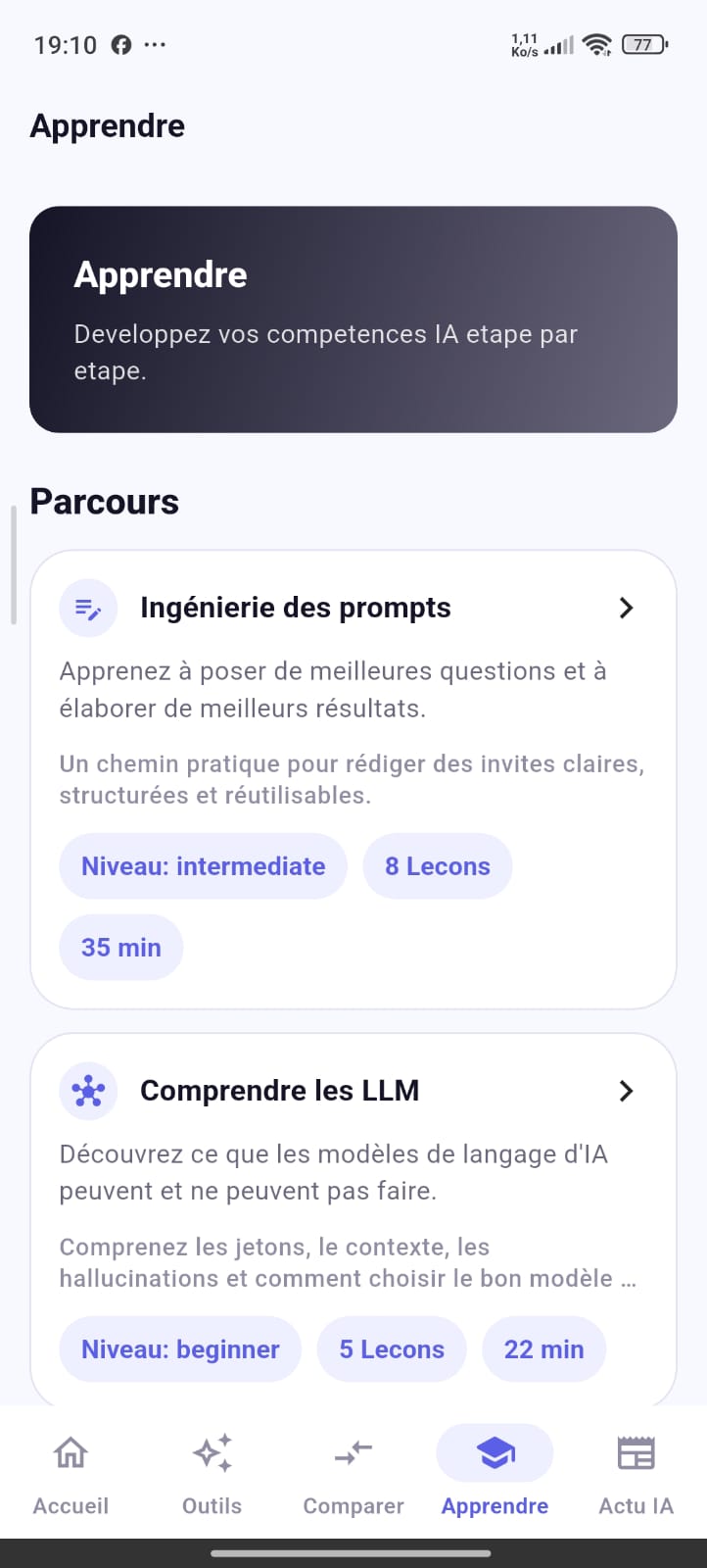 AI Guide learning screen (fr)