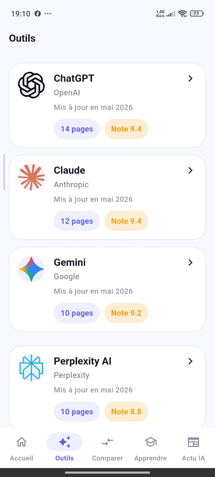 AI Guide tools screen (fr)